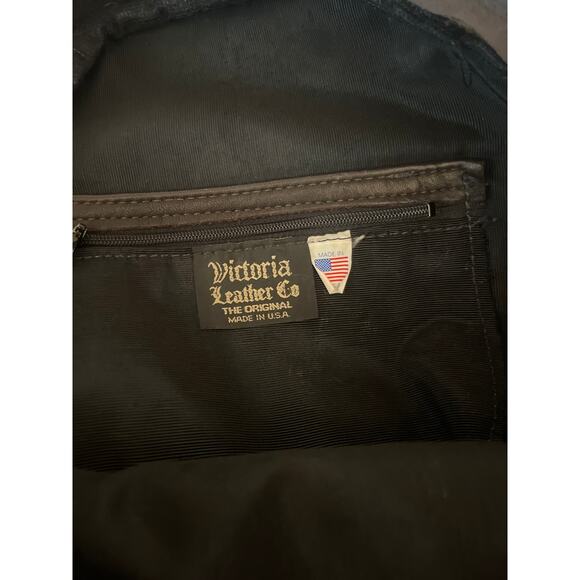 Vintage Victoria Leather Co. Brown leather backpack. main image 7